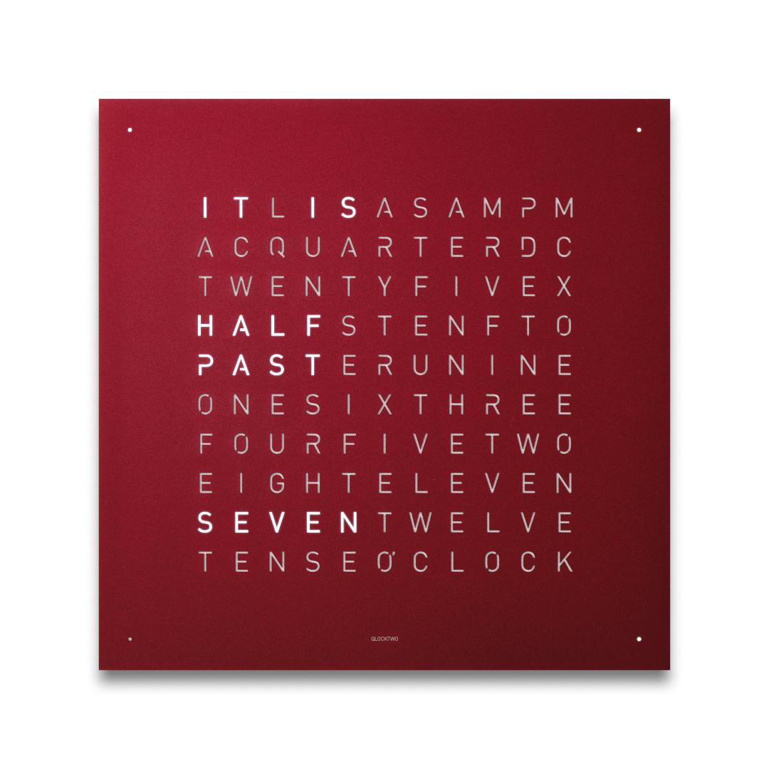 Qlocktwo Frontcover für Wanduhr Earth 45 | Red Velvet | FCRRVC
