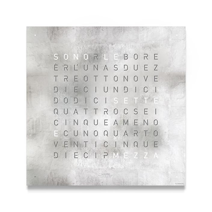 Qlocktwo Frontcover für Wanduhr Earth 45 | Platinum | FCPL