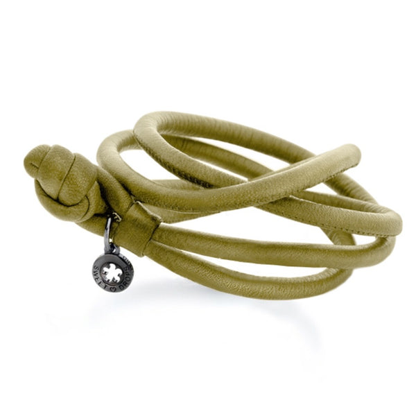 Ole Lynggaard Lederarmband olivgrün | A2512-010