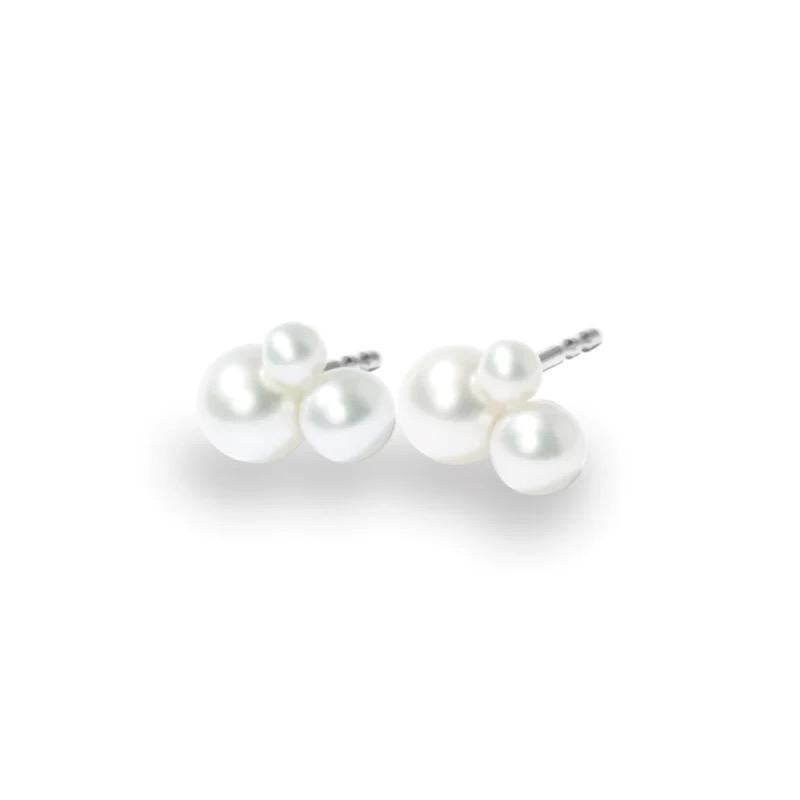 Schmuckwerk Pearl Rush ear studs, platinum, WO111-PT