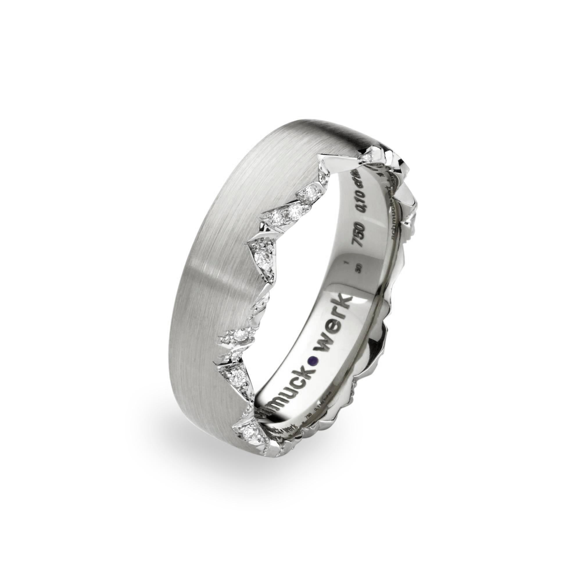 Schmuckwerk wedding ring Alps, white gold, GT365-WG