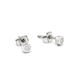 Minitials stud earrings, white diamonds, E-SIG-BD2 WG