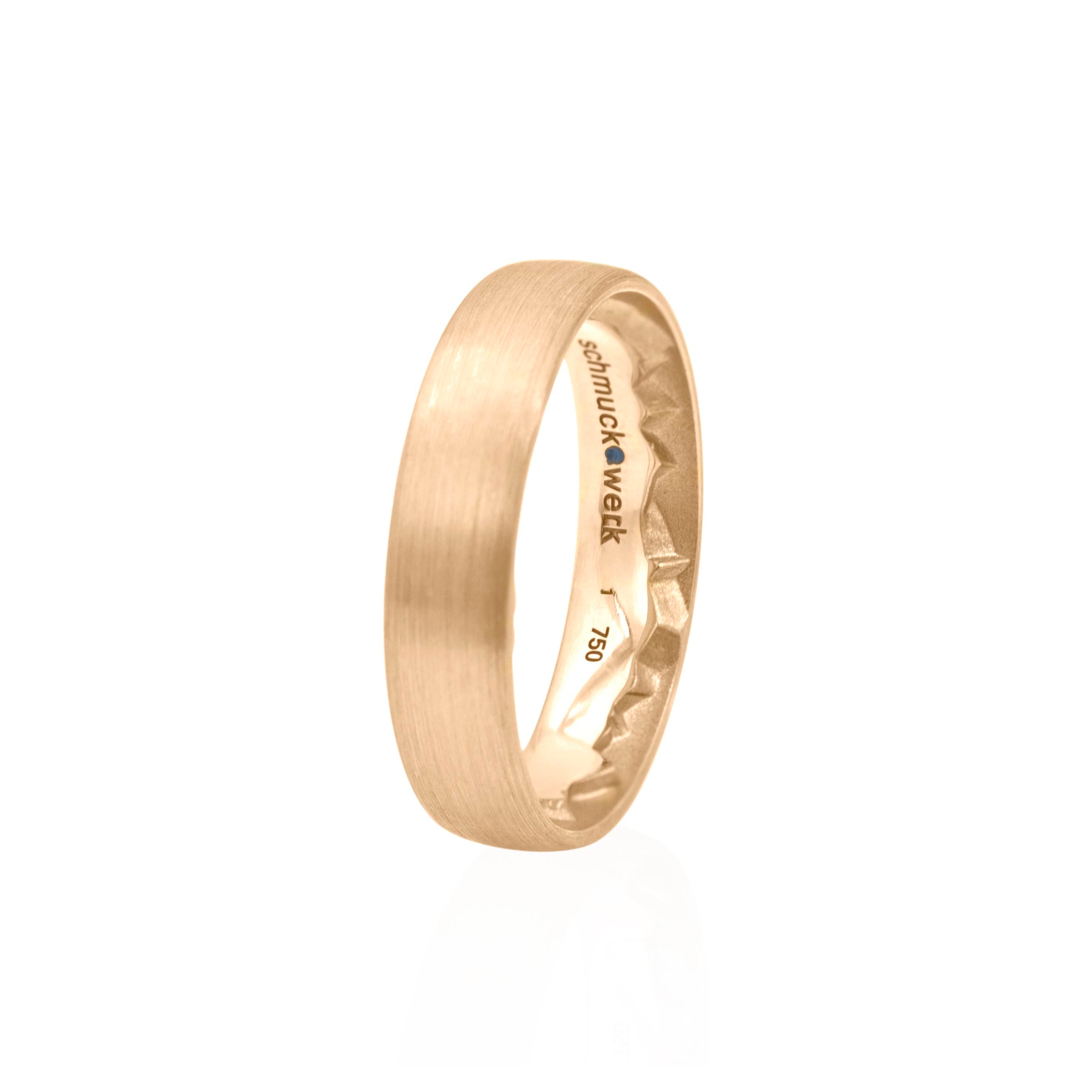 Schmuckwerk wedding ring Alps, red gold, GT350-RG