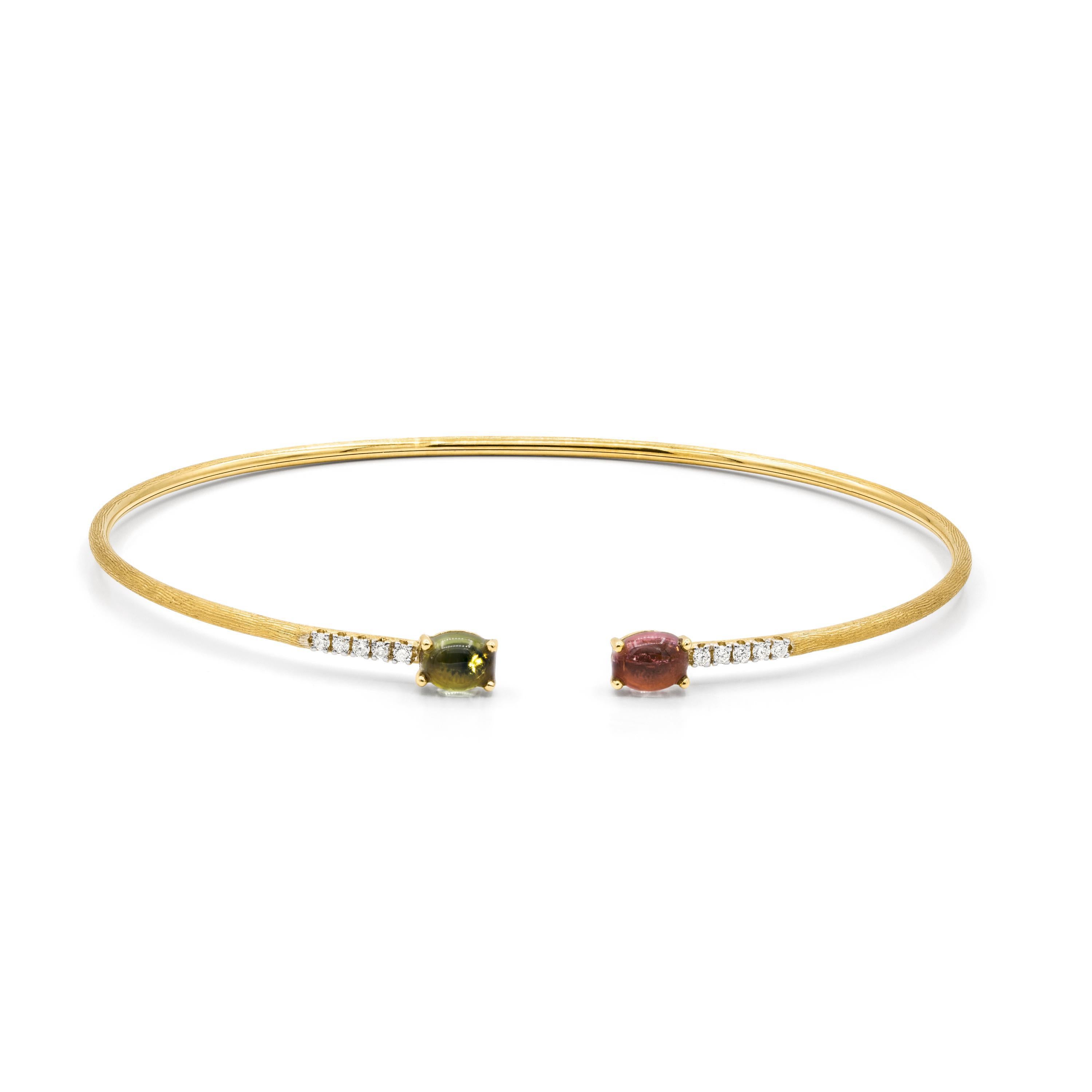 Nani's Dancing Tourmalines bangle, yellow gold, BS4-598