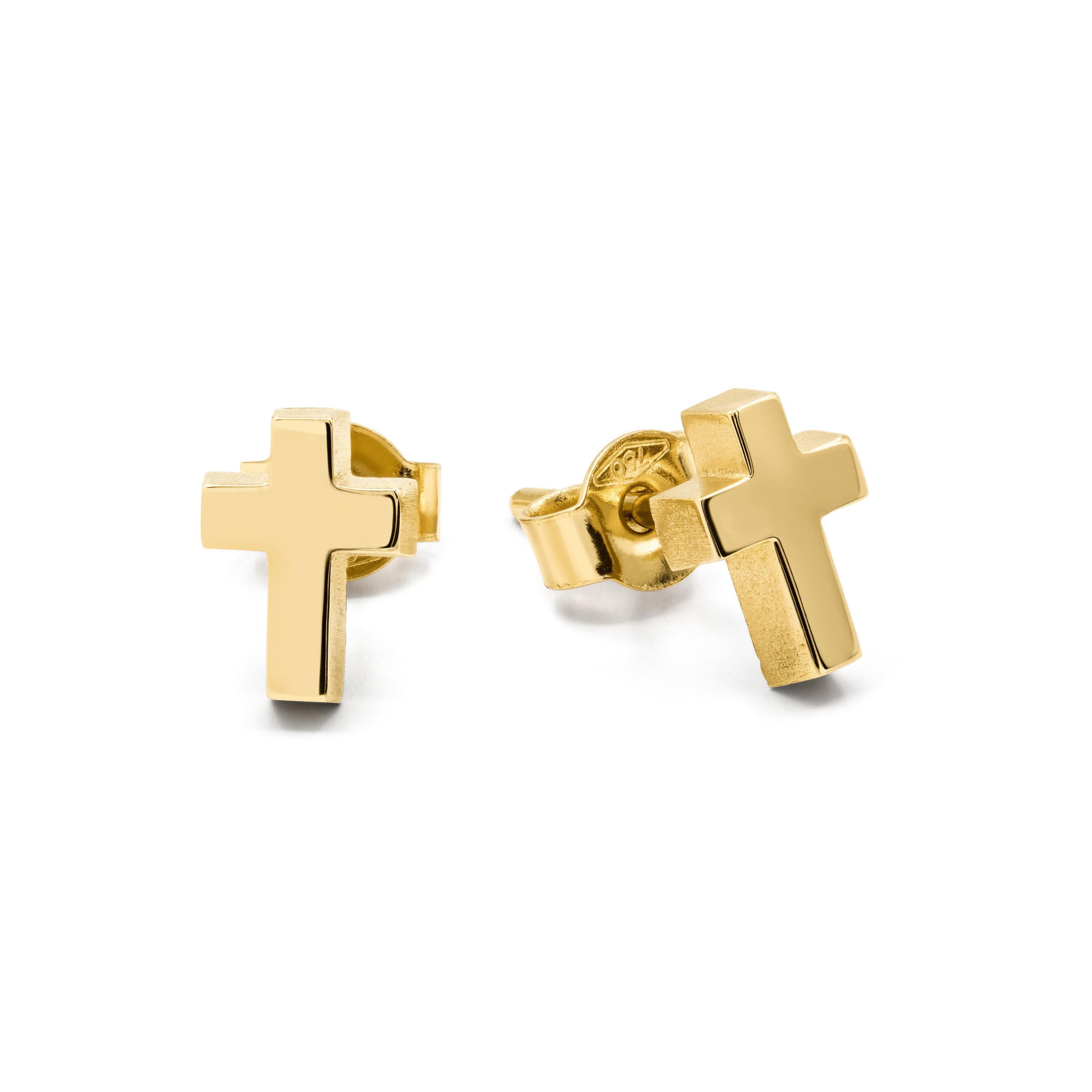 Minitials Einzel-Ohrstecker Kreuz | E-SIG-M1G