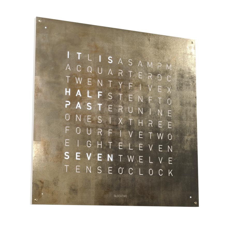Qlocktwo Wall Clock Large Silver &amp; Gold LG4SG