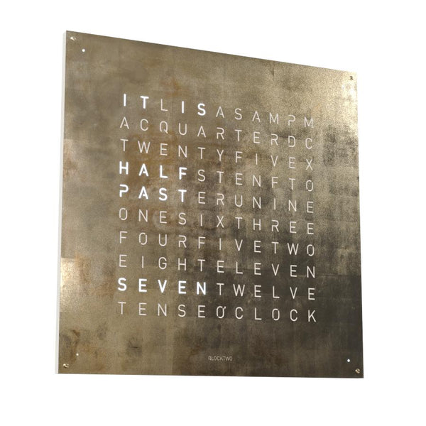 Qlocktwo Wanduhr Earth 90 | Silver & Gold | LG4SG