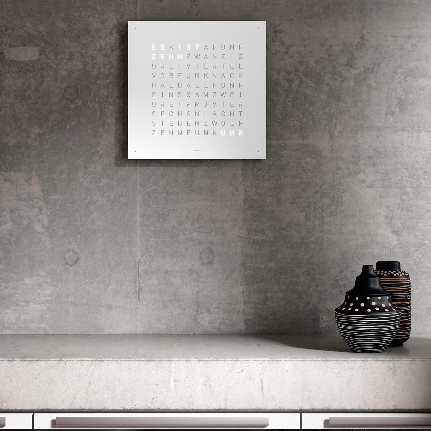Qlocktwo wall clock Classic DE White Pepper QT4DEWP