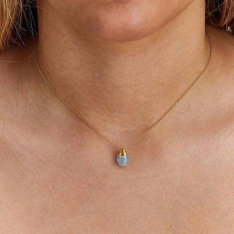Nani's necklace Dancing Azure, yellow gold, CS5-587