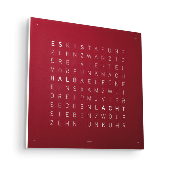 Qlocktwo Wanduhr Earth 45 | Red Velvet | QT4BLRRVC