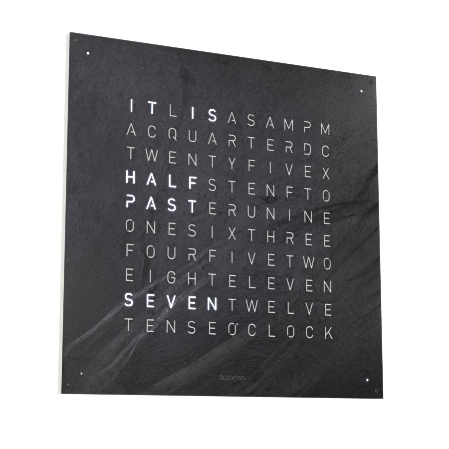 Qlocktwo Wanduhr Earth 90, Metamorphite, LG4MM