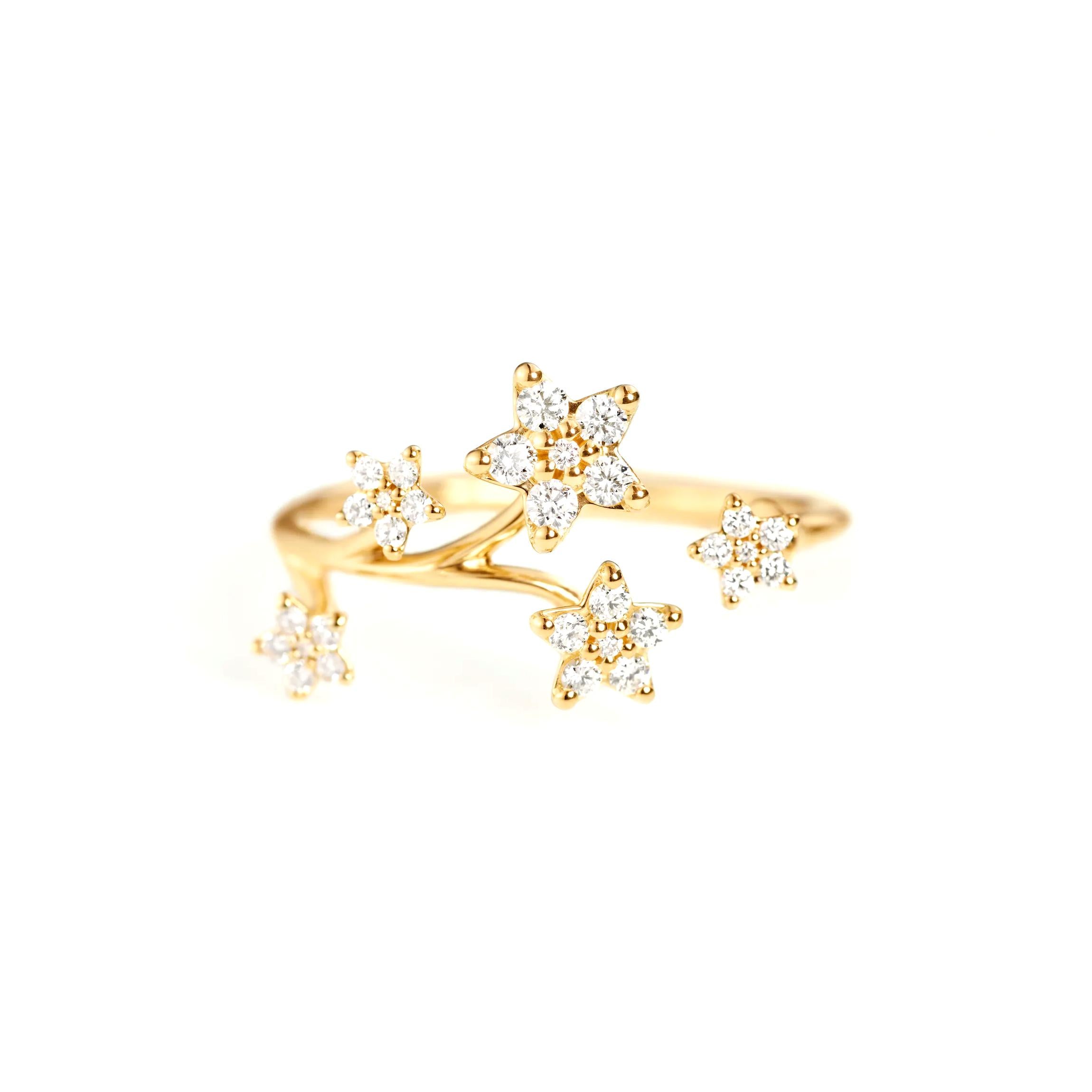 Ole Lynggaard Shooting Stars Ring, Gelbgold, A2864-401
