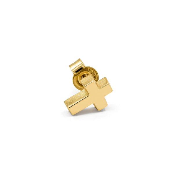 Minitials Einzel-Ohrstecker Kreuz | E-SIG-M1G