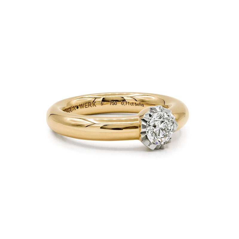 Schmuckwerk Solitaire-Ring Alpen, Gelbgold, GR424-GG