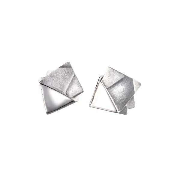 Lapponia Ohrstecker Origami 84, Silber, 2651190T