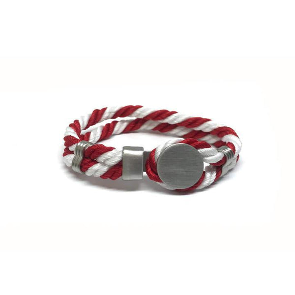 Schützenfest-Armband rot/weiß, Gravurplatte, Edelstahl