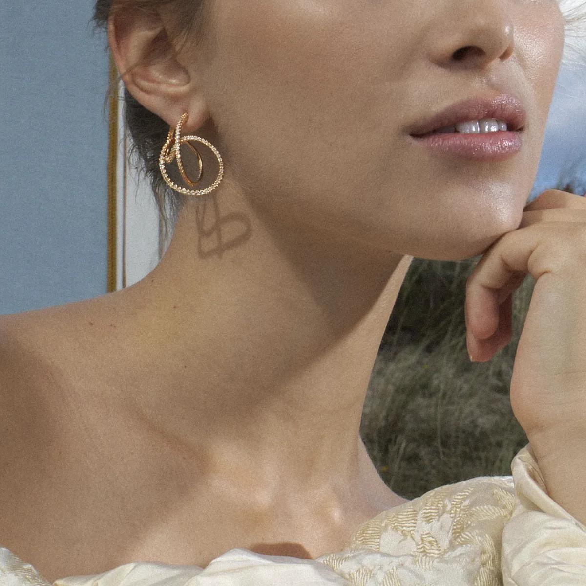 Ole Lynggaard Creolen Twisted Love, weiße Diamanten, A3096-402