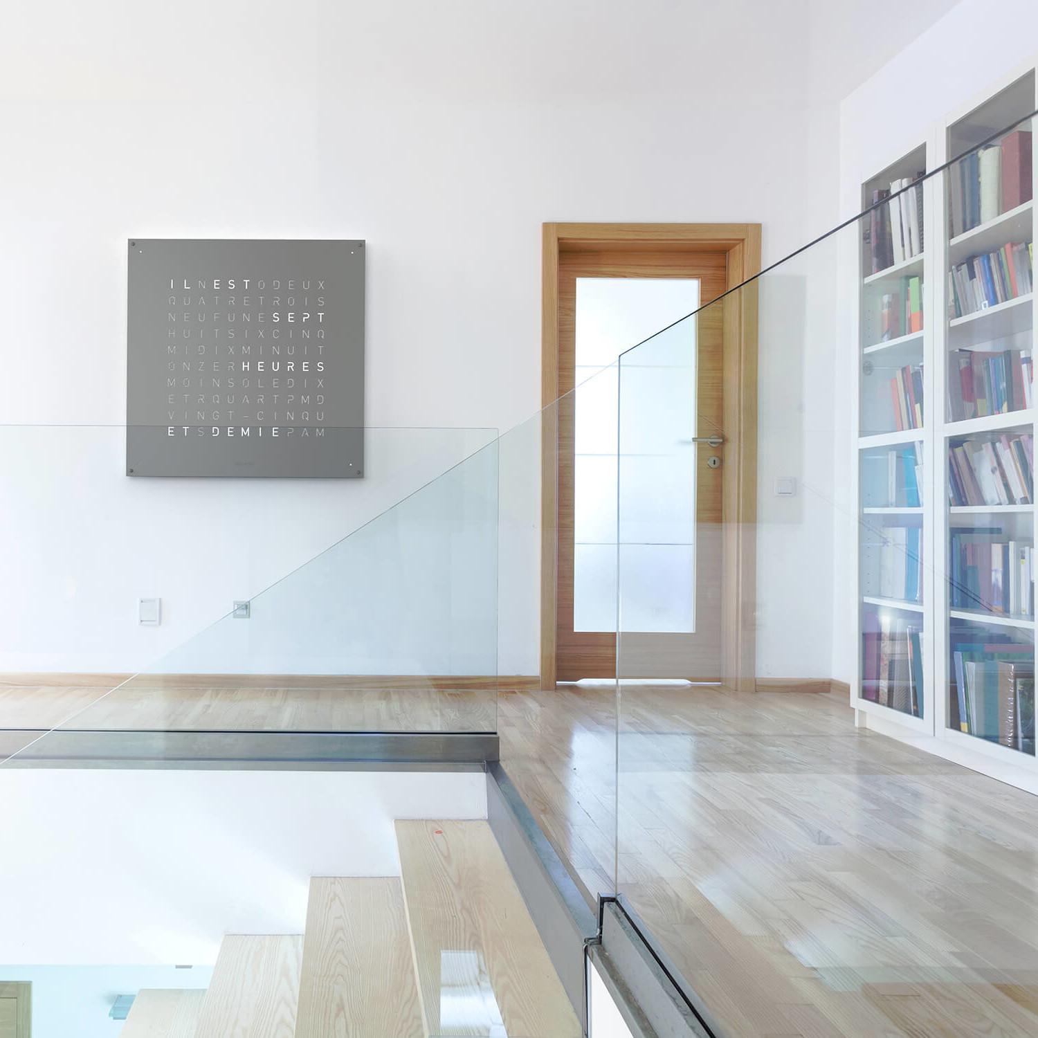 Qlocktwo Wall Clock Large Gray Pepper LG4GRPC