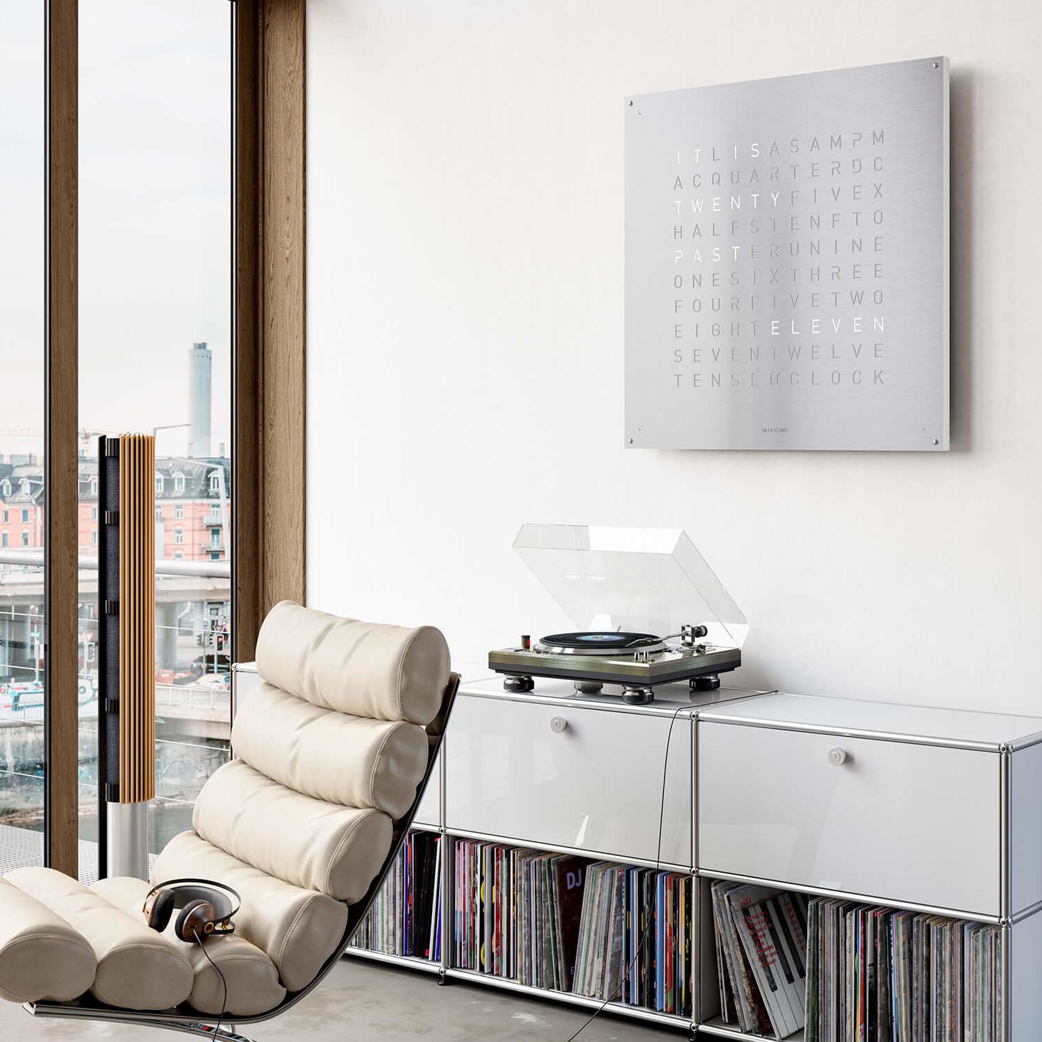 Qlocktwo Wall Clock Large Stainless Steel LG4SS