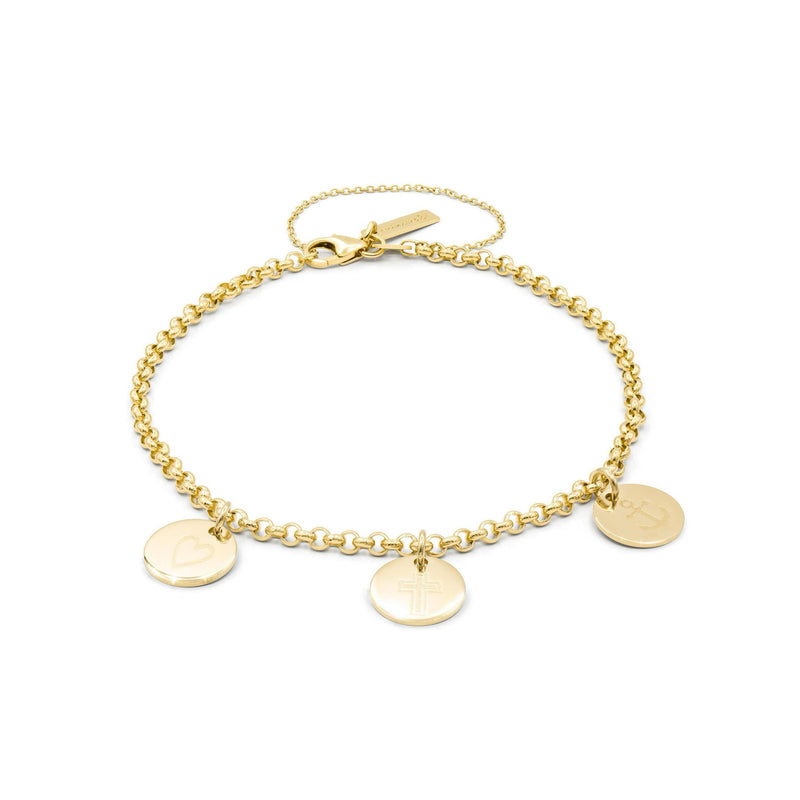 Minitials Armband Glaube-Liebe-Hoffnung, Gelbgold, CB-CHA