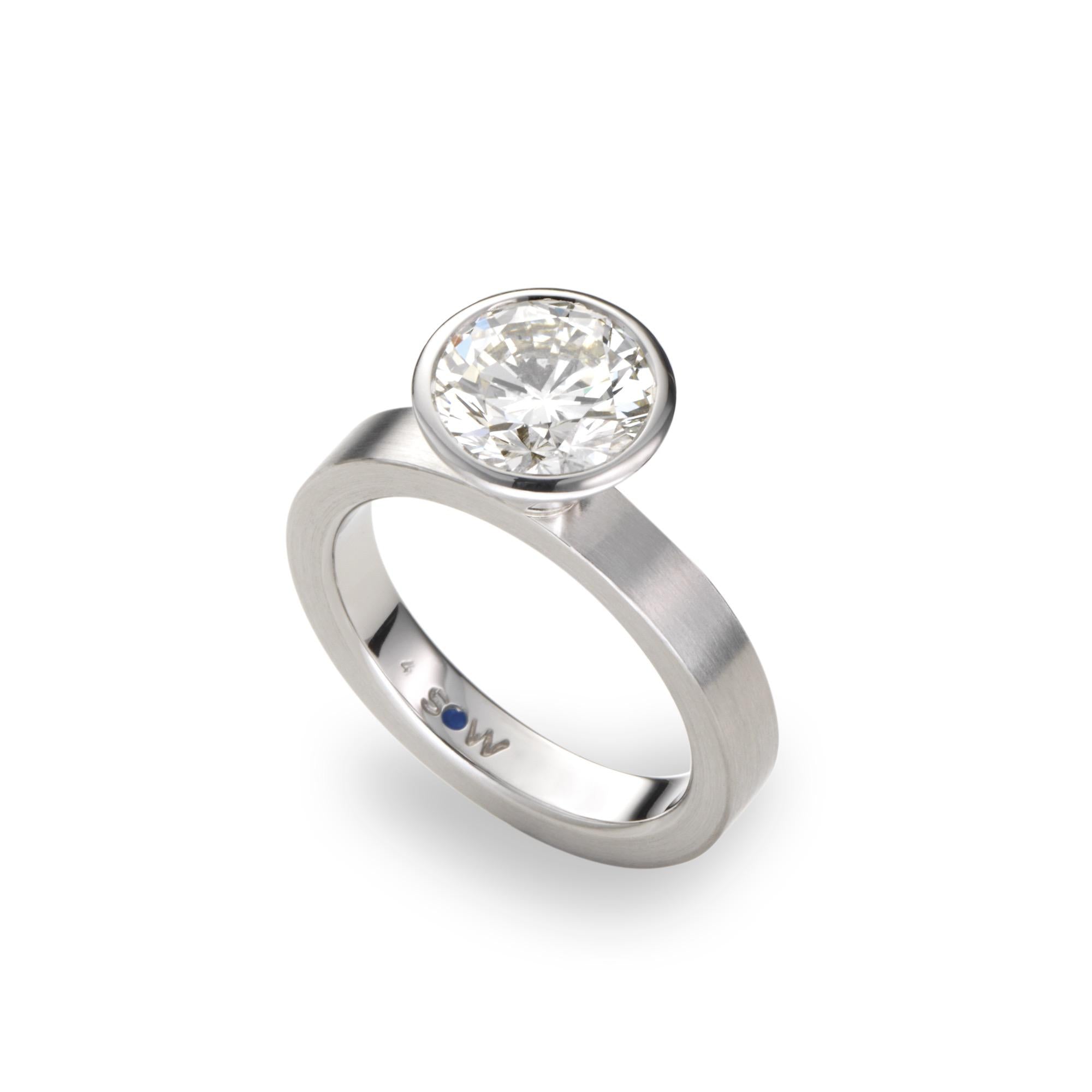 Schmuckwerk Solitaire-Ring Alpen, Weißgold, GT524-WG