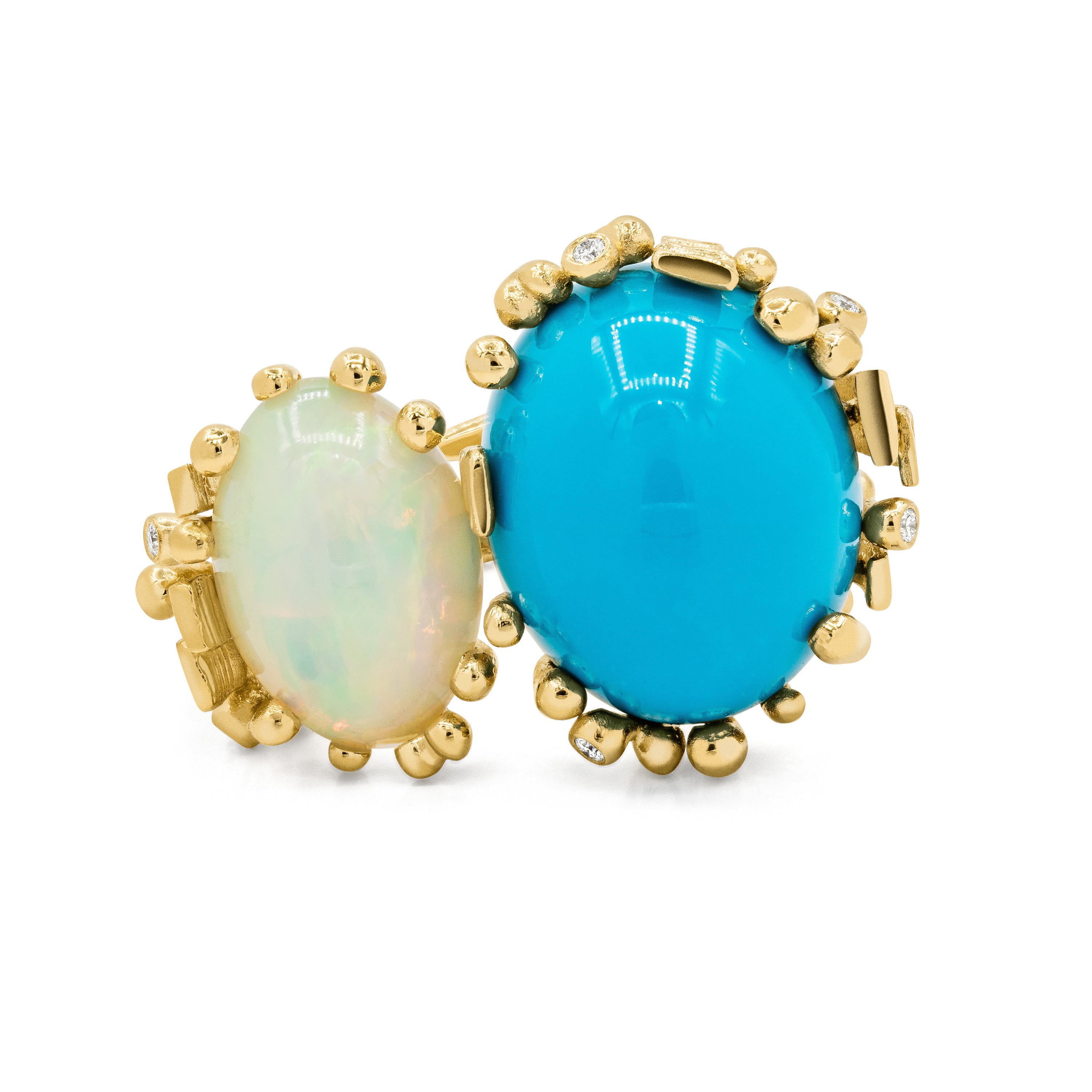 Ole Lynggaard BoHo Ring Double mit Opal & Türkis, A2922-401