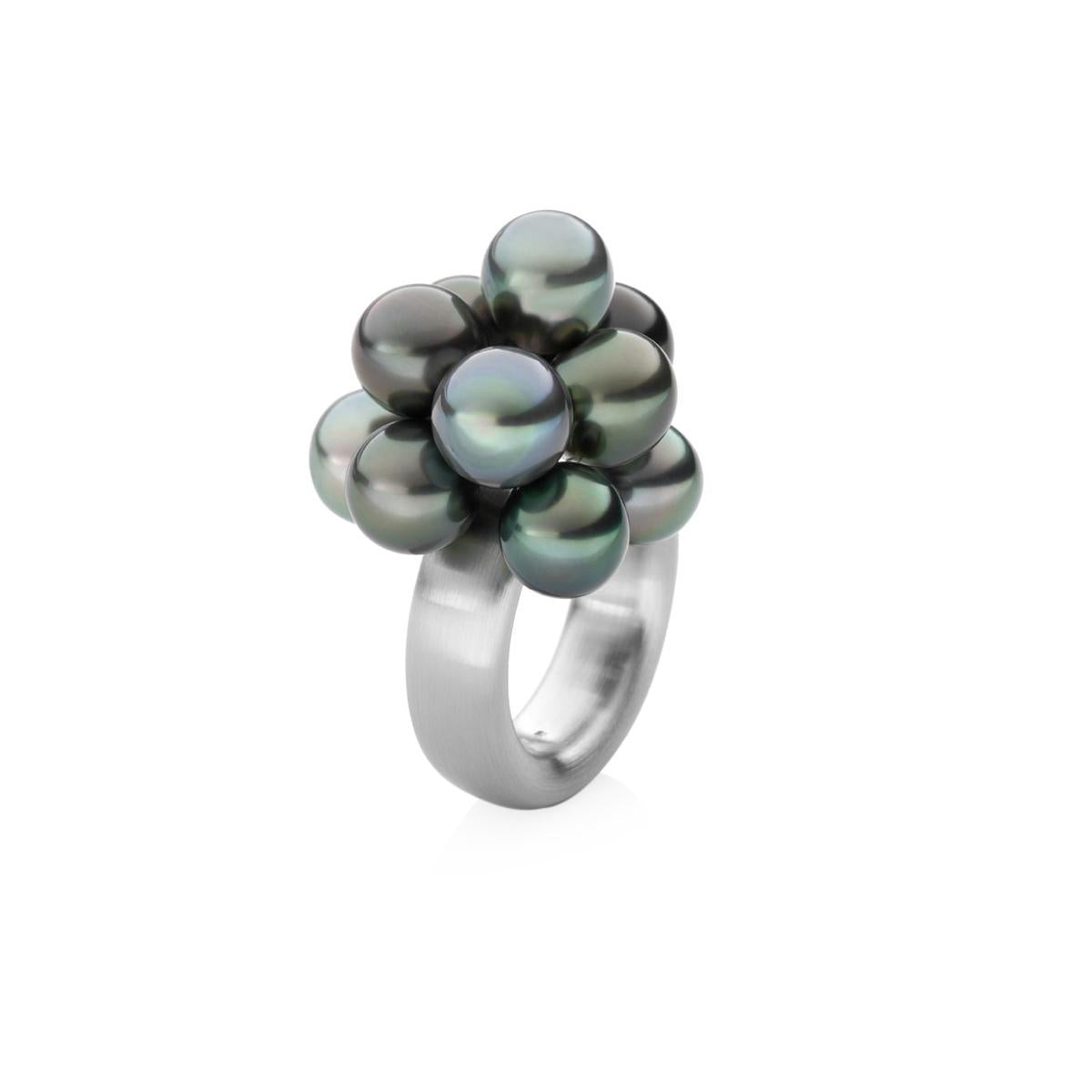 Schmuckwerk Ring Perlenrausch, Edelstahl, WR771-ST-TH