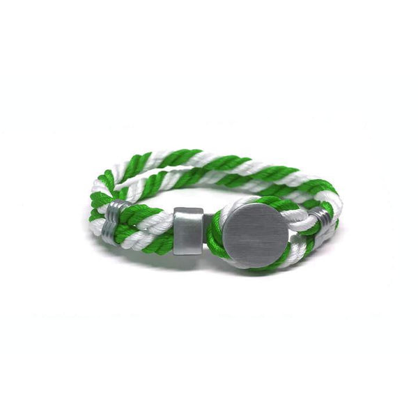 Schützenfest-Armband grün/weiß, Gravurplatte, Edelstahl