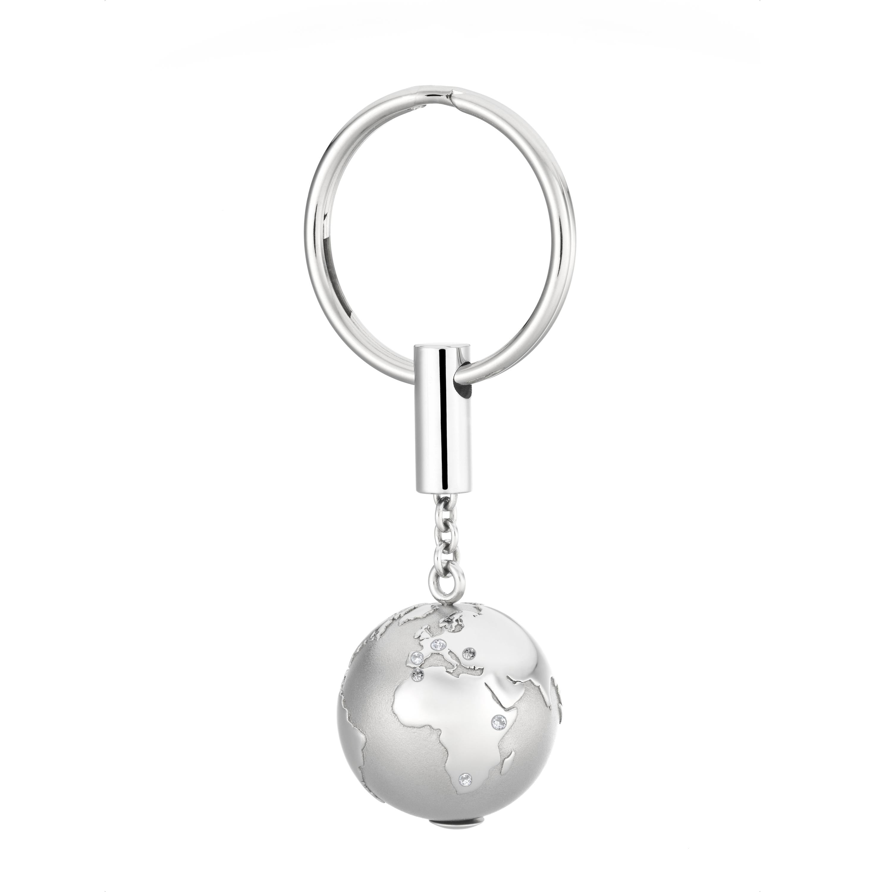 Schmuckwerk key ring world globe, stainless steel, OSA134-ST