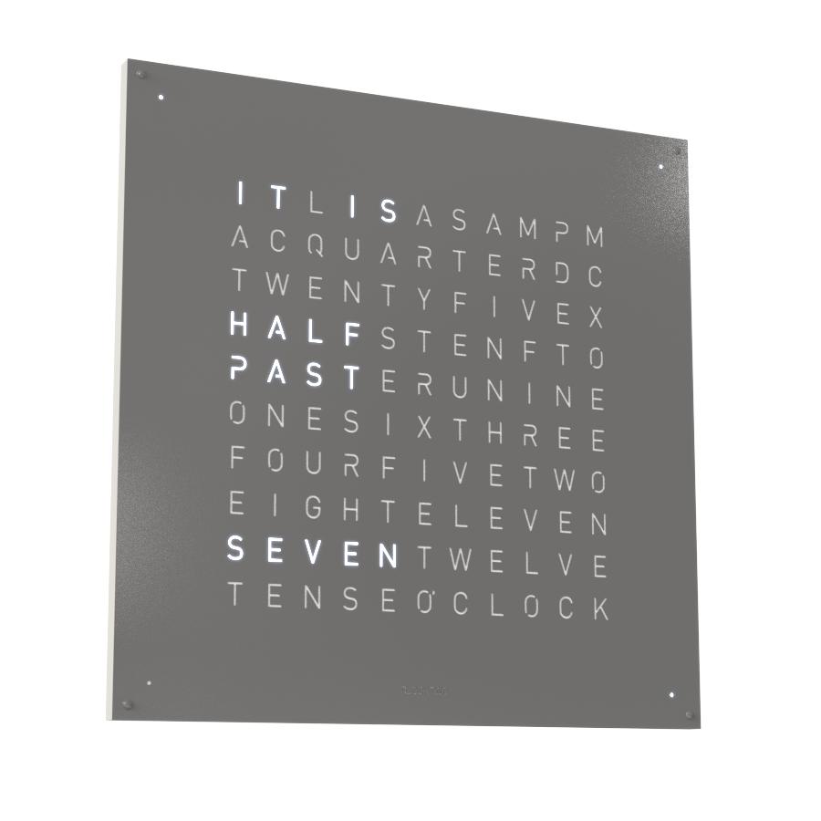 Qlocktwo Wanduhr Earth 90, Grey Pepper, LG4GRPC