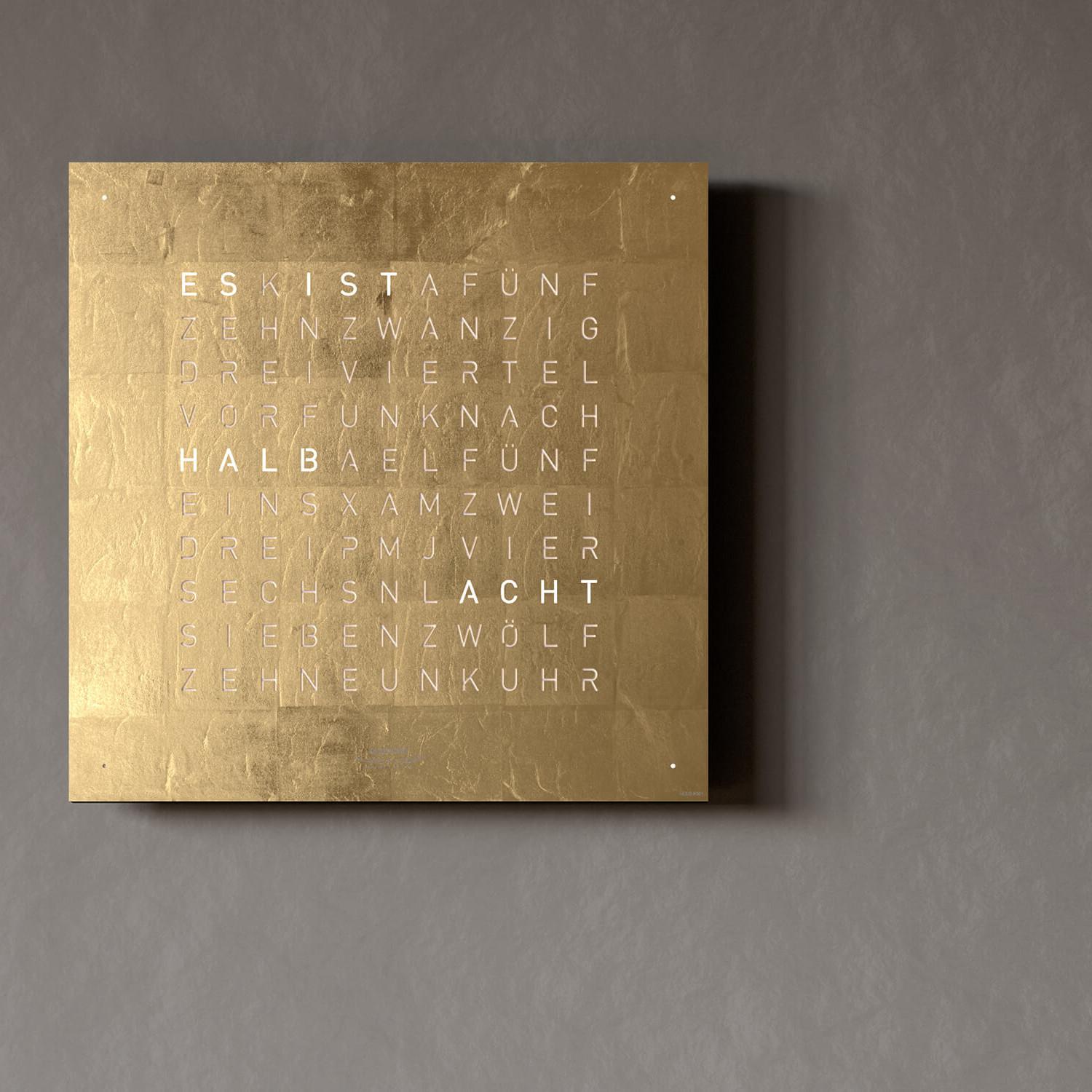 Qlocktwo Wanduhr Earth 45 | Gold | QT4GD