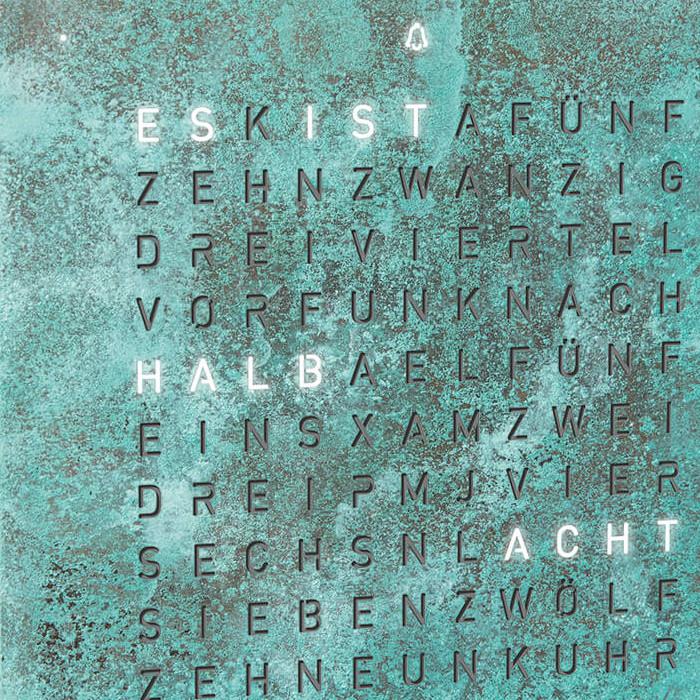 Qlocktwo Frontcover für Tischuhr Earth 13.5, Vintage Copper, FTVICO