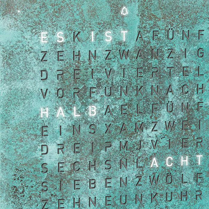 Qlocktwo Frontcover Tischuhr, Vintage Copper, FTVICO