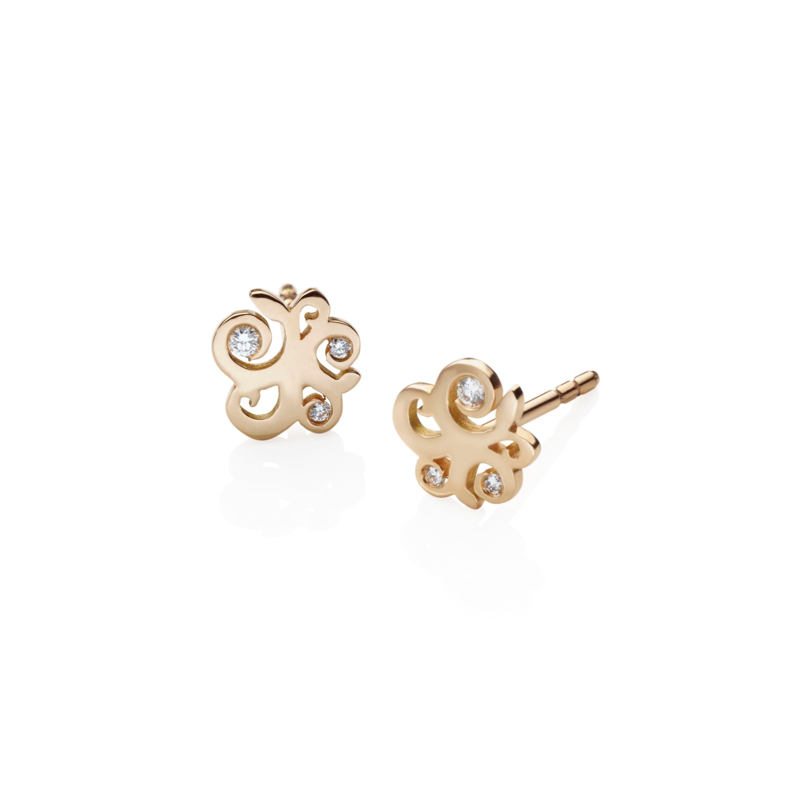 Schmuckwerk Stud earrings diamond fever, red gold, QO905-RG
