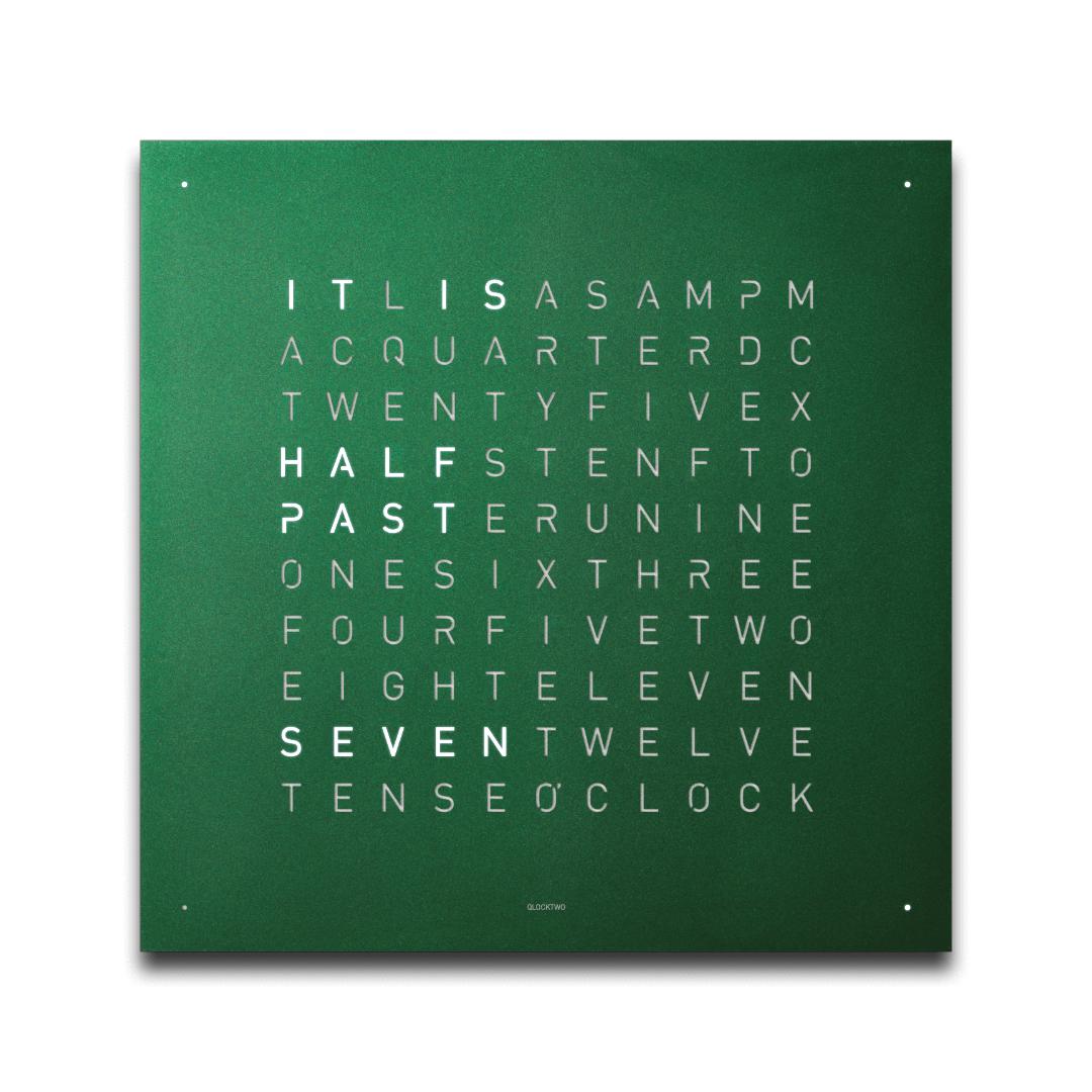 Qlocktwo Frontcover für Wanduhr Earth 45 | Green Velvet | FCRGVC