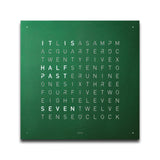 Qlocktwo Frontcover Wanduhr, Green Velvet, FCRGVC