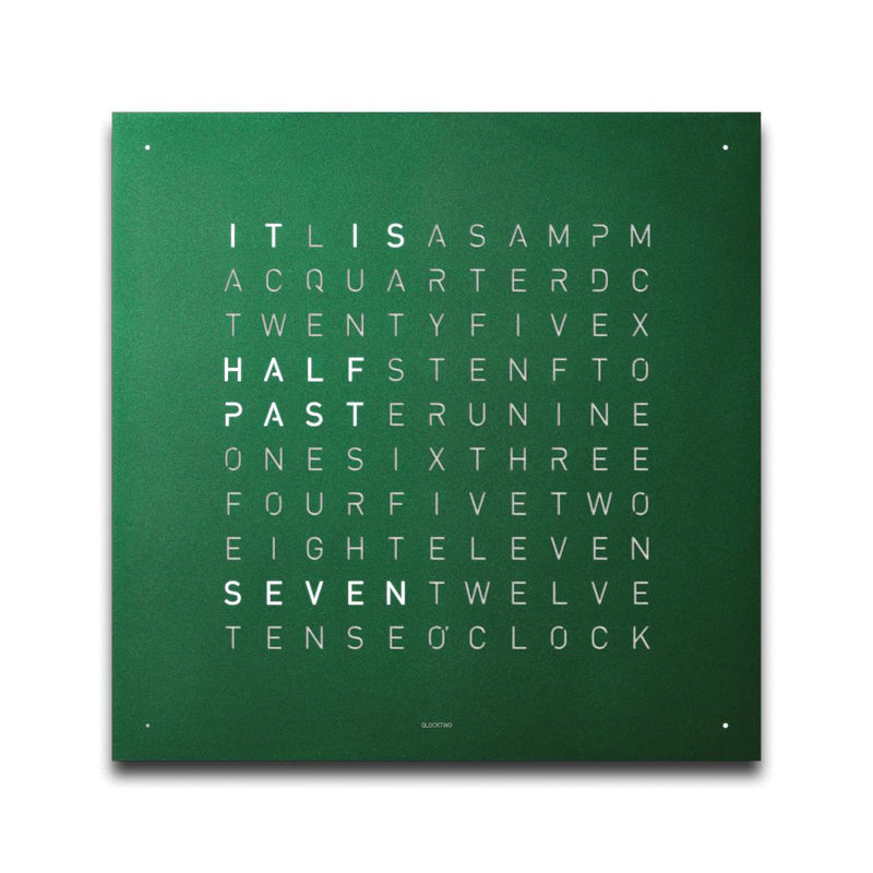 Qlocktwo Frontcover für Wanduhr Earth 45 | Green Velvet | FCRGVC