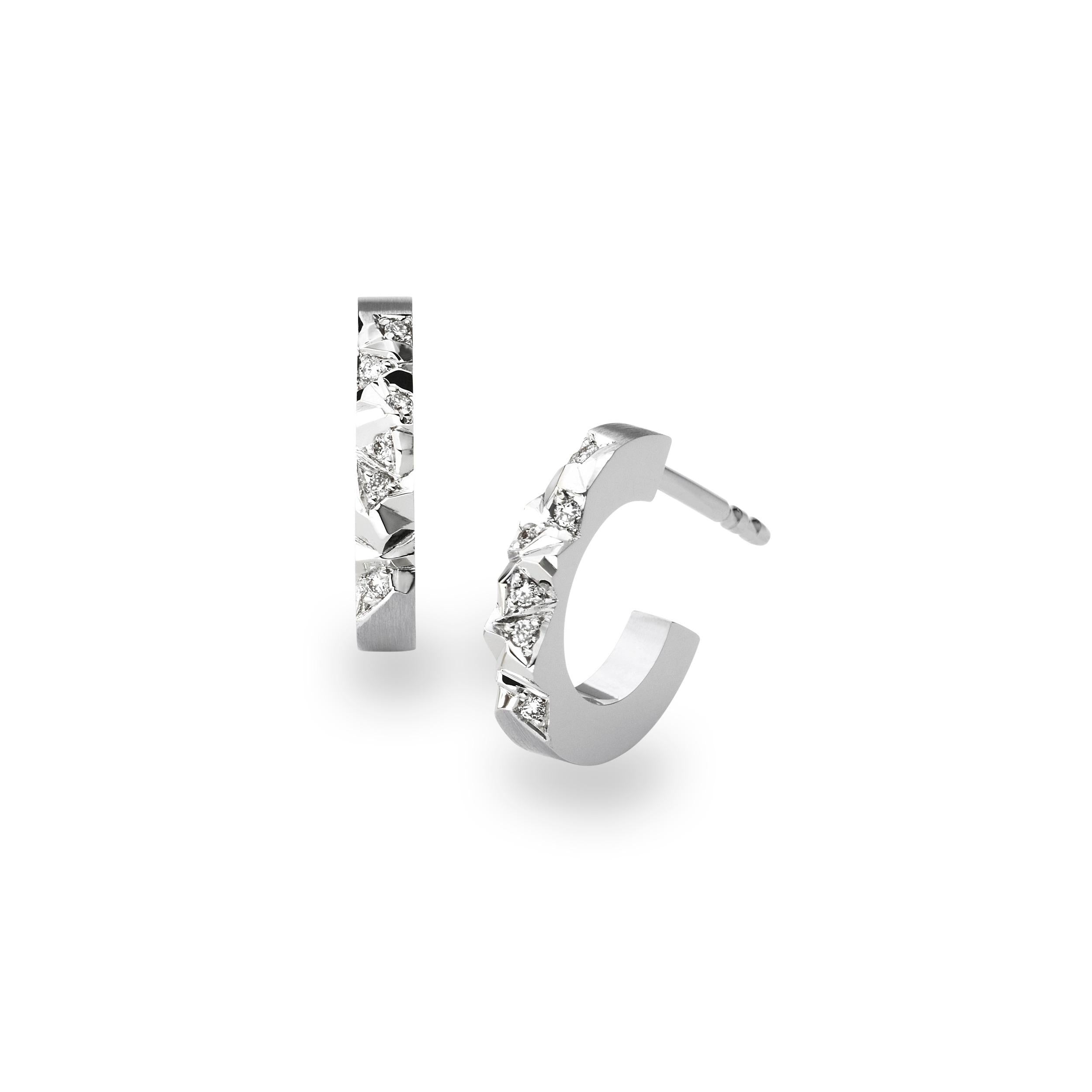 Schmuckwerk hoop earrings Alps, white gold, GO205-WG