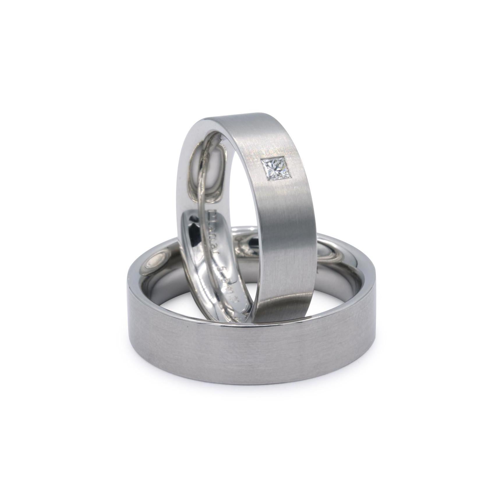 Henrich &amp; Denzel wedding ring planar platinum diamond P2205.87/0
