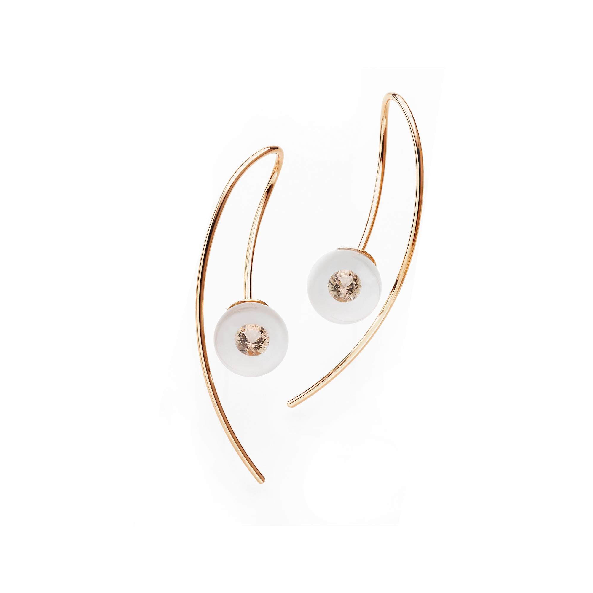 Schmuckwerk earrings crystal clear, red gold, DO707-RG-GW-BB