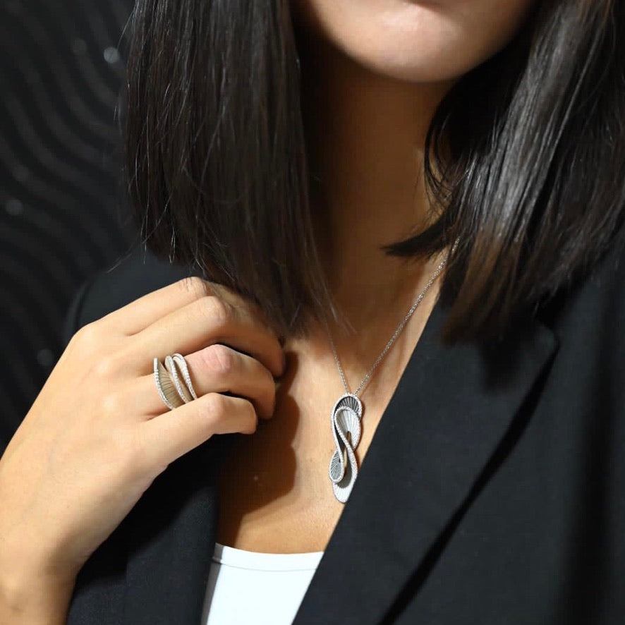 Annamaria Cammilli Collier Regina | Black Lava & White Ice | GPE3137