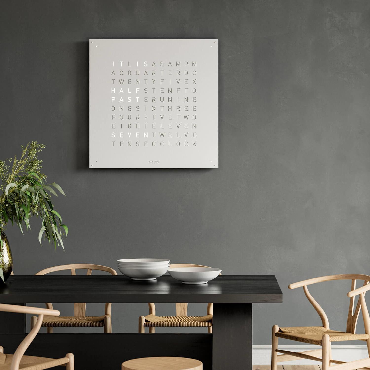 Qlocktwo Wall Clock Large White Pepper LG4WHPC