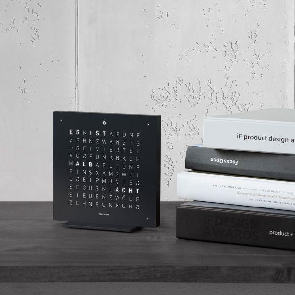 Qlocktwo table clock Touch Deep Black T4SDB