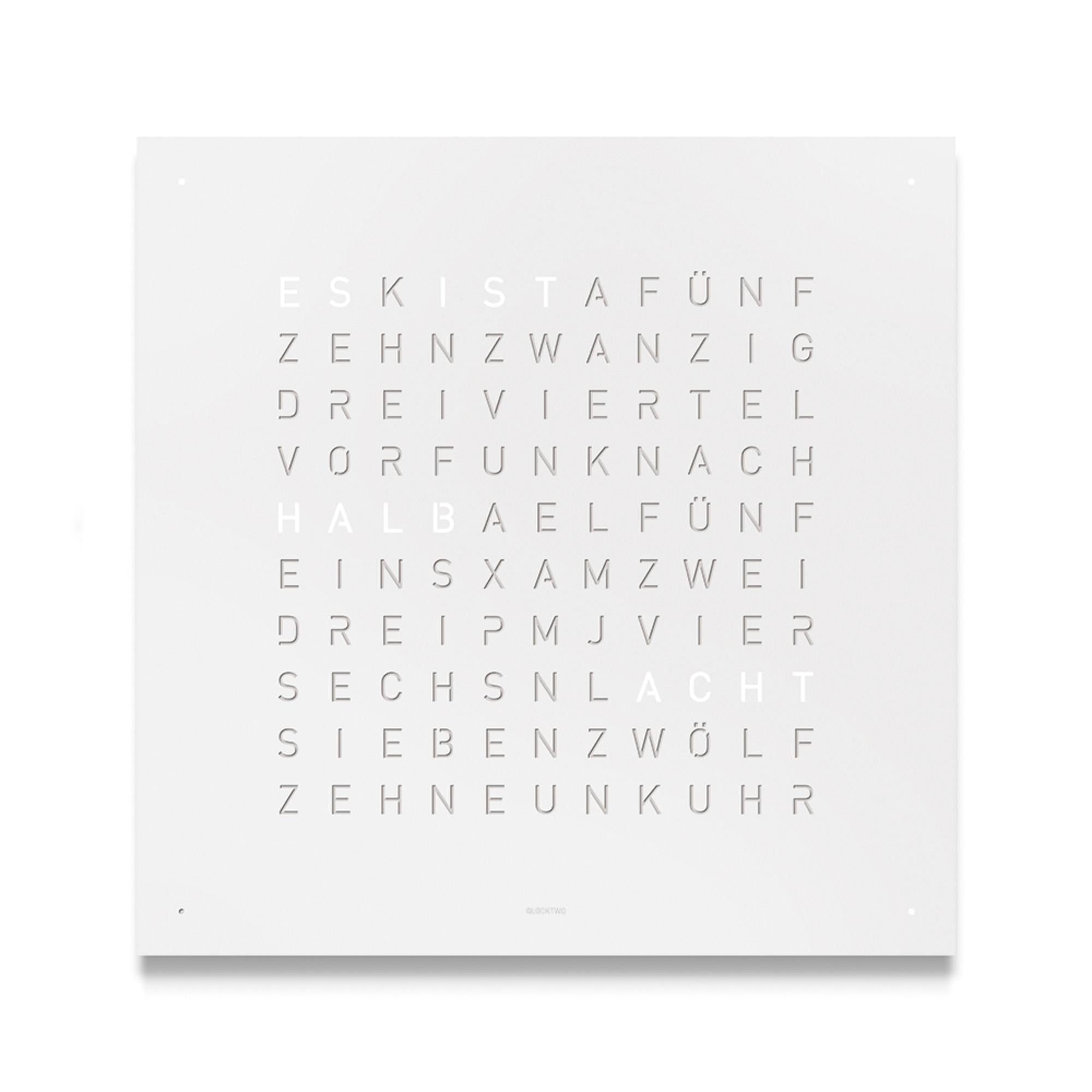 Qlocktwo front cover Classic White Pepper FCWHPC