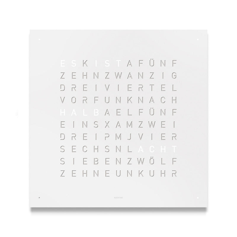 Qlocktwo Frontcover Wanduhr, White Pepper, FCWHPC