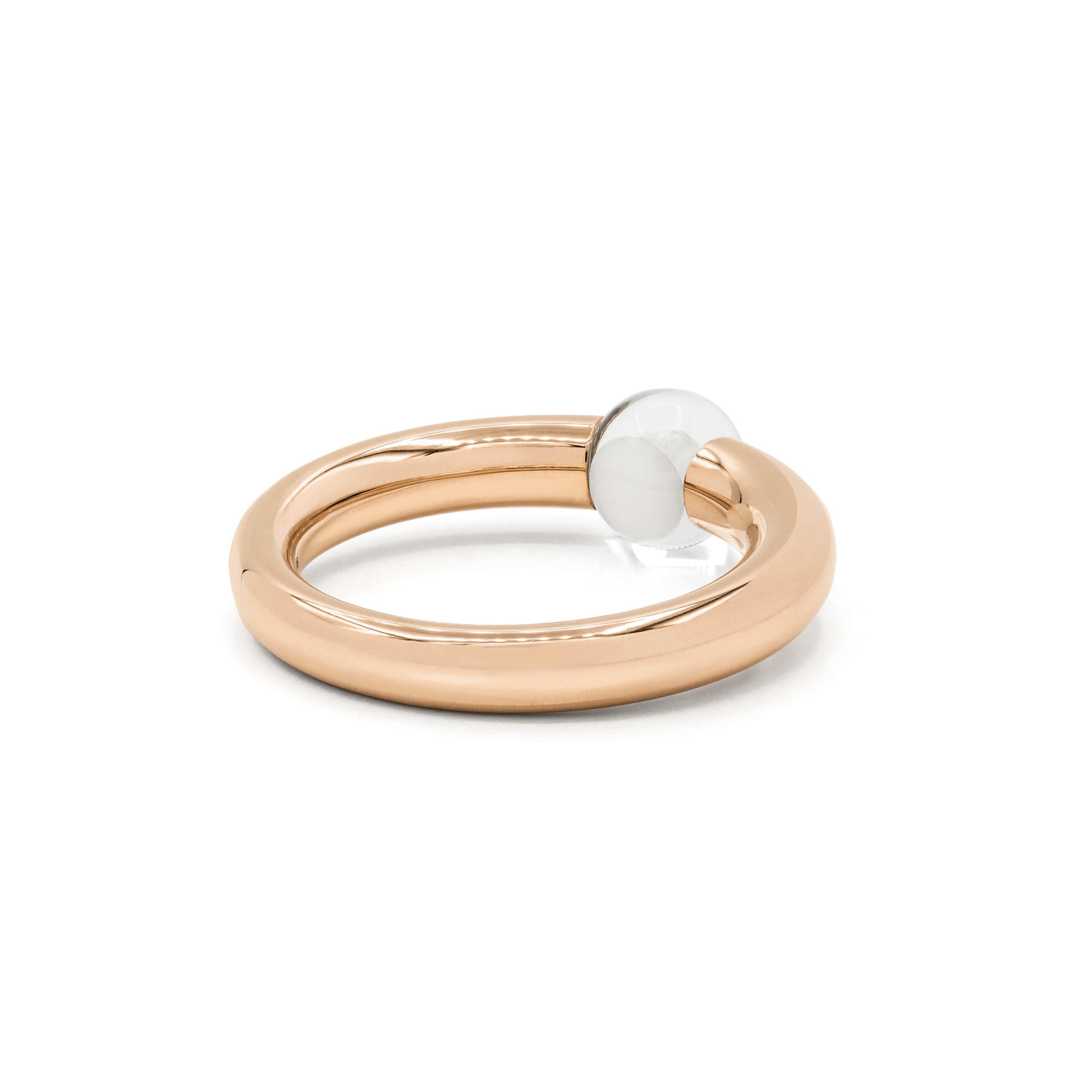 Schmuckwerk ring crystal clear, red gold, DR267-RG-GW