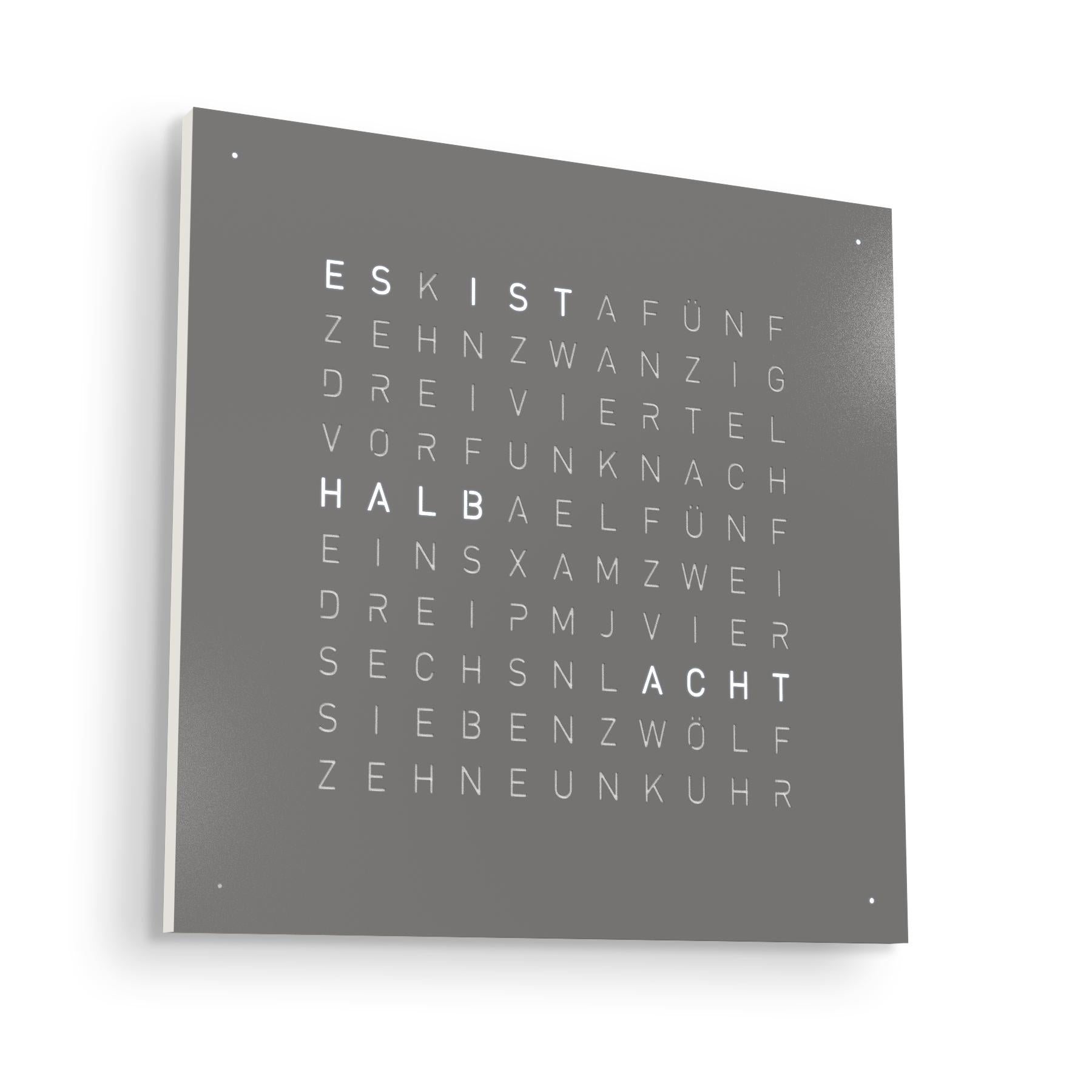 Qlocktwo Wanduhr Earth 45 | Grey Pepper | QT4GRPC