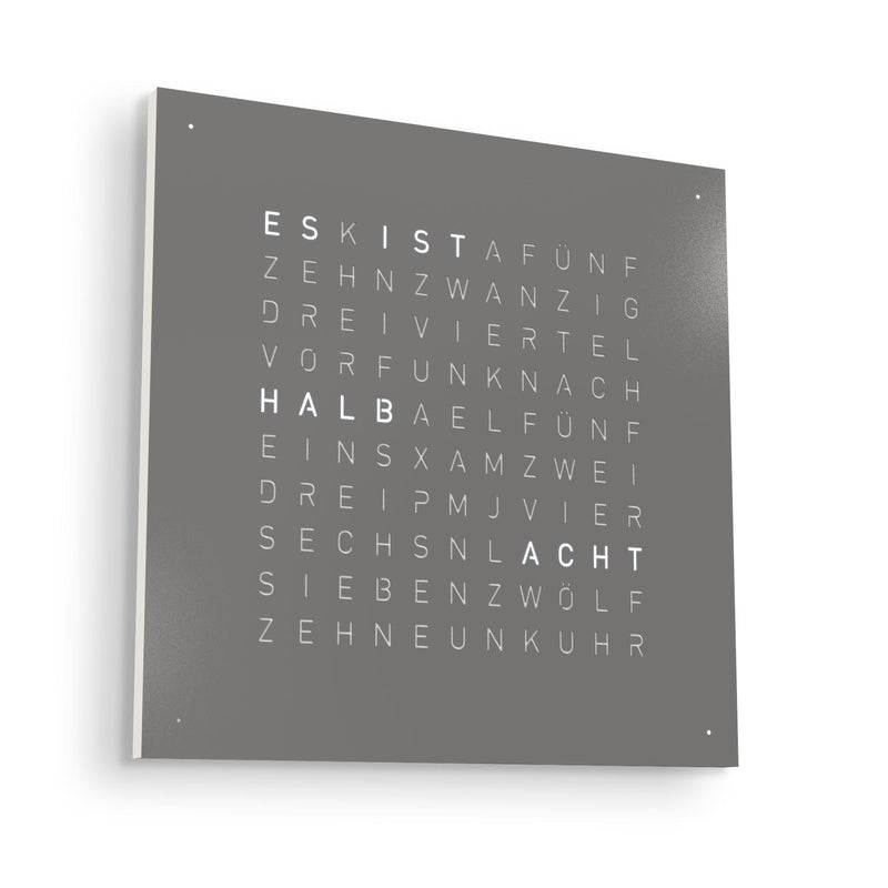 Qlocktwo Wanduhr Earth 45 | Grey Pepper | QT4GRPC