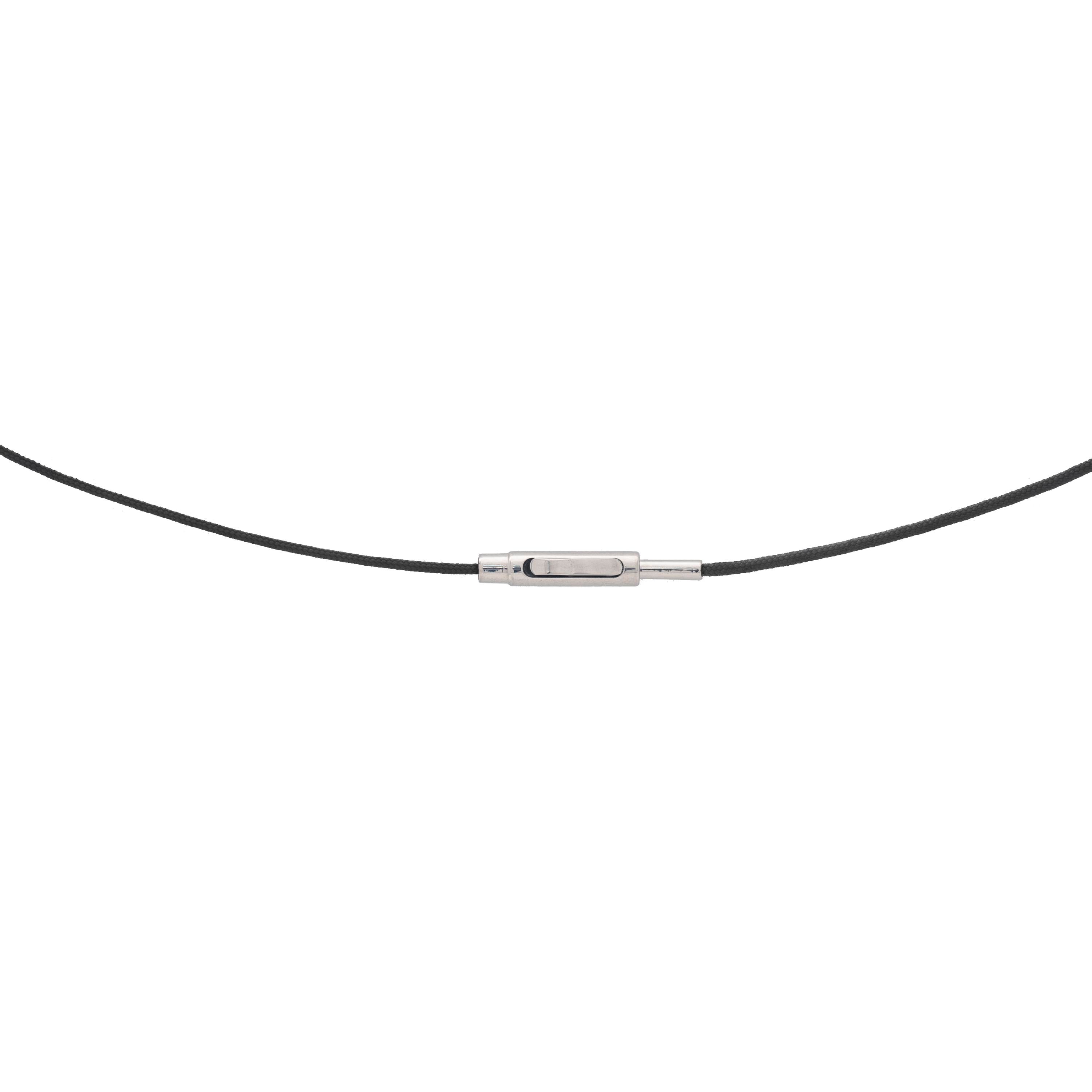 Schmuckwerk Necklace Texil, black, stainless steel, KH1900-9
