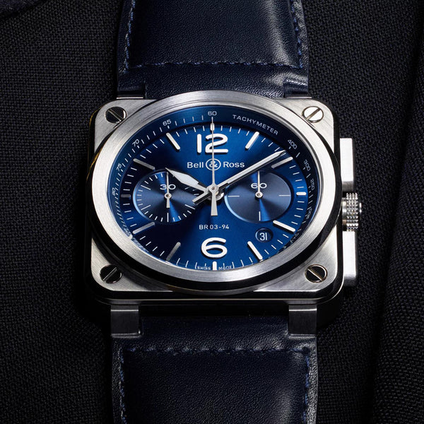 Bell & Ross Armbanduhr BR 03-94 Blue Steel, BR0394-BLU-ST/SCA